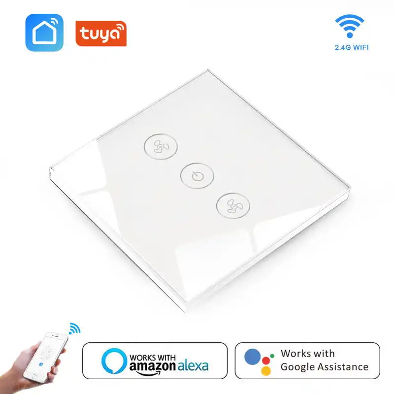 Tuya Smart Life Wifi Smart Ceiling Fan Wall Switch App Remote