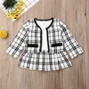 2022 Fashion 1-6Y Baby Girls Clothes Sets Birthday Long Sleeve Plaid Coat Tops+Dress 2Pcs Party Warm Outfit ► Photo 3/6
