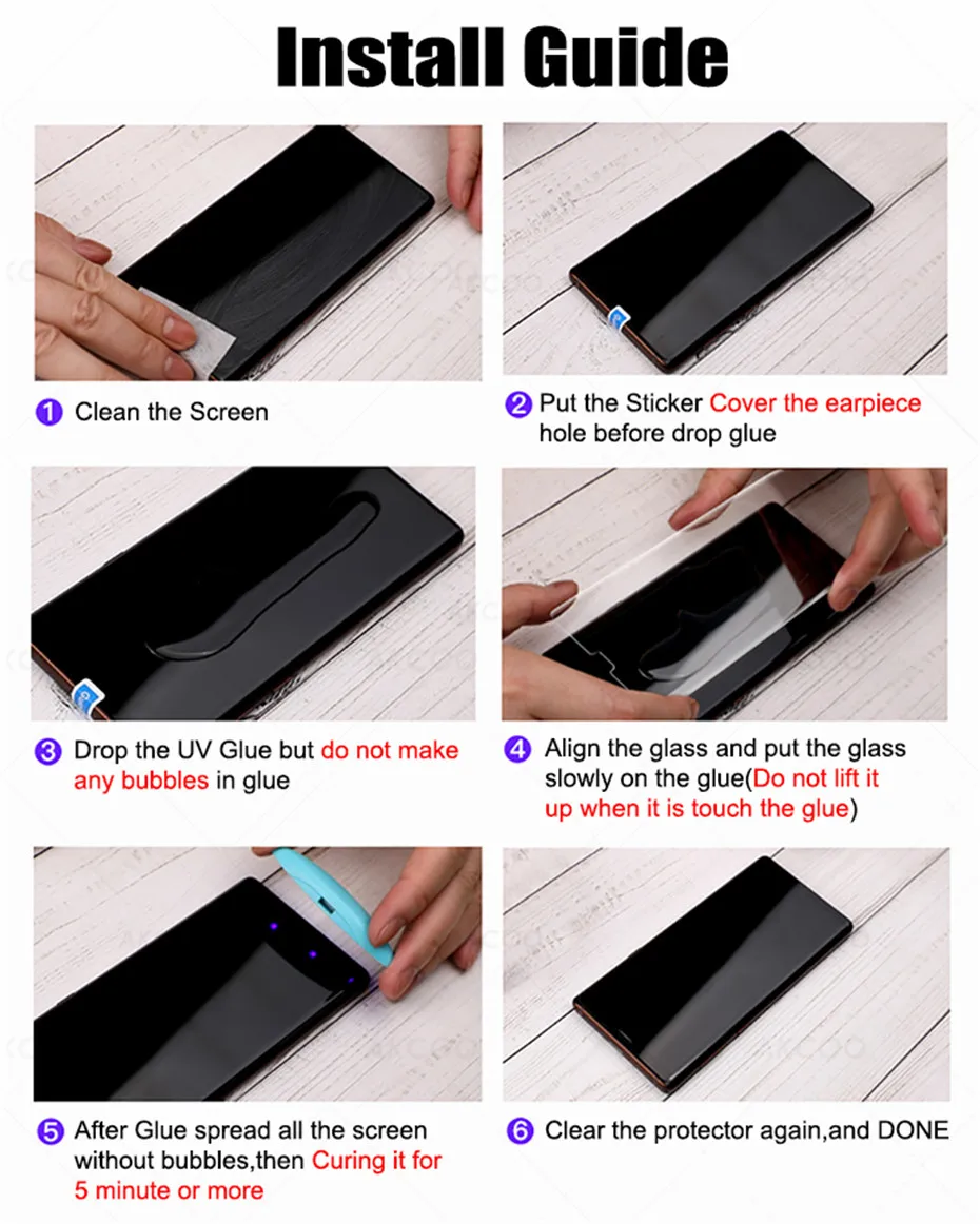 Akcoo антишпионская Защитная пленка для samsung Note 10 Plus, ультрафиолет, закаленное стекло для samsung S8, S9, Note 8, 9, S10 Plus, пленка
