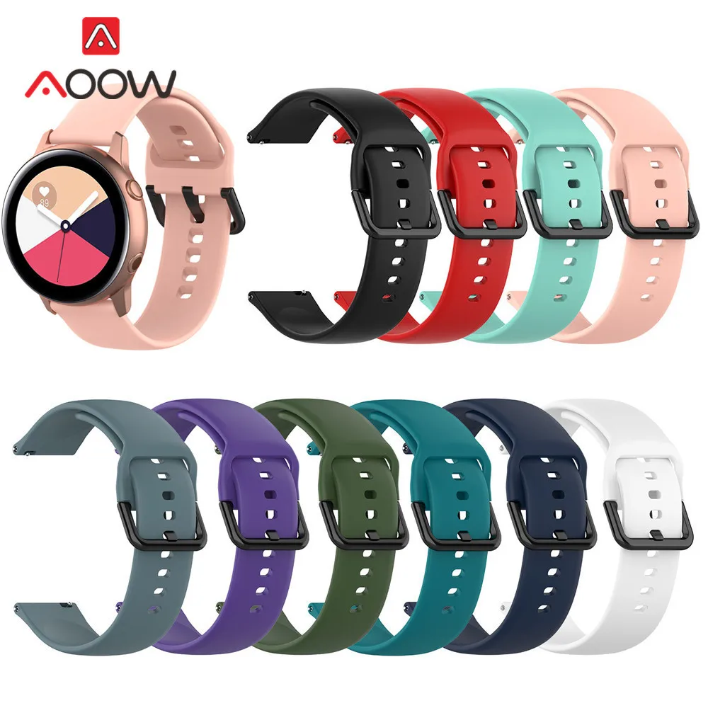 20 мм силиконовый ремешок для часов для samsung Galaxy Watch Active 42 мм Huami Amazfit bip Garmin gear S2 быстросъемный браслет