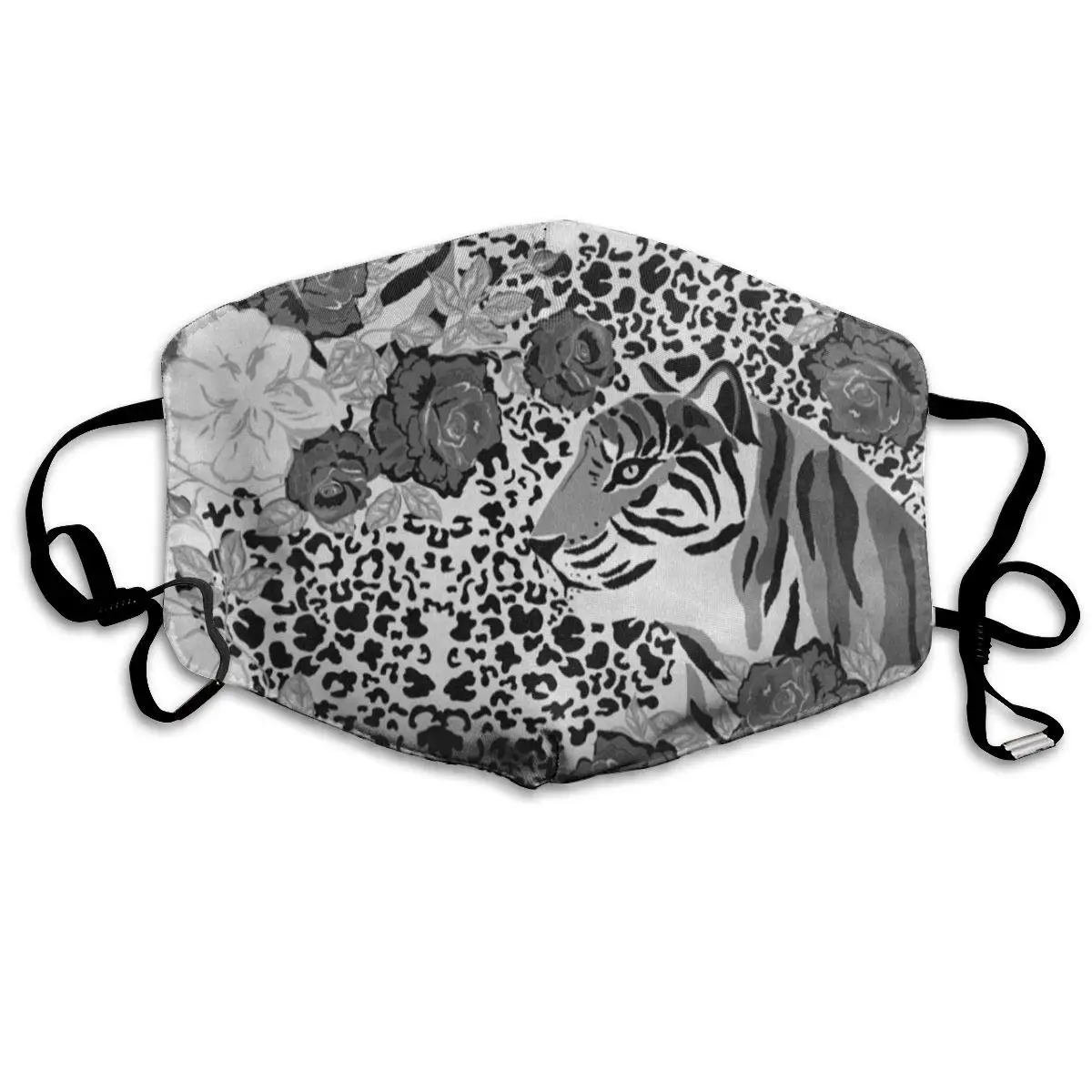 

ZHOUSUN Dustproof Watercolor Tiger Floral Flower Leopard Print Mouth Cover Mask Protective Warm Windproof Mask