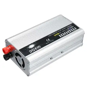 

500-2000W Silver Power Inverter Adapter Car Converter 12V to 220V Input Car Power Converter Vehicle Power Supply Charger