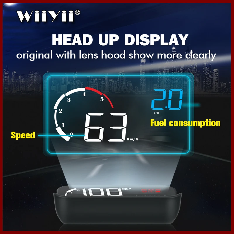 Проектор лобового стекла GEYIREN OBD2 HUD датчик температуры воды превышения скорости