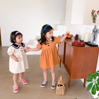 

2020 Korea Style Girls Dress Summer Fashion Baby Girls Dresses 1-7 Years