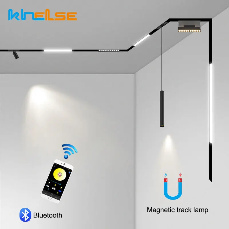 

Creative Bluetooth Smart Dimmable Recessed Magnetic Lamp Home Lighting Aluminum 1M Track Rail Strips Ceiling Lights IOS /Android