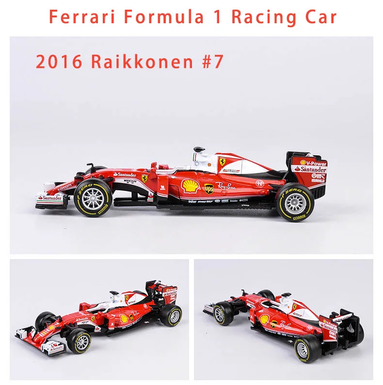 Bburago 1/43 1:43 Raikkonen No7 F1 Formula 1 гоночный автомобиль литой под давлением дисплей Модель игрушки для детей мальчиков и девочек