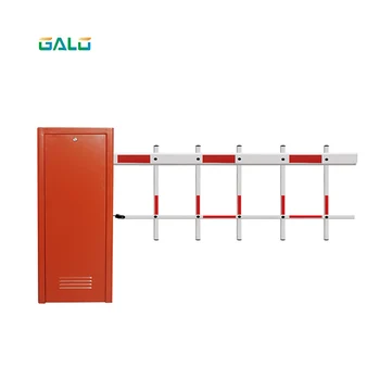 

Auspicious Lucky Red color Automatic Parking Lot Barrier gate with Double fence Boom