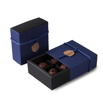 

9*9*3.5CM deep sapphire blue 10 set Chocolate Paper Box valentine's day Christmas Birthday Party Gifts Packing Storage Boxes