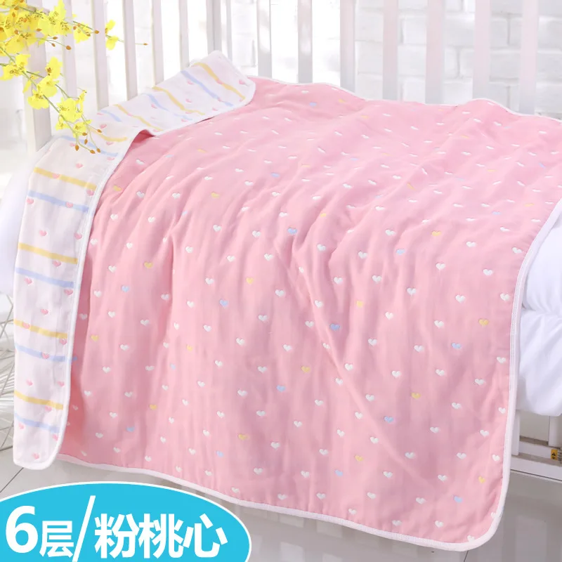 Детское стеганое одеяло с рисунком для новорожденных, для младенцев, для детей, шесть слоев, чистый хлопок, марля, мягкое полотенце, покрывало, банное полотенце, покрывало, одеяло