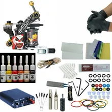 Одиночная татуировка машина пистолет Мощность иглы набор чернил изысканное мастерство полный комплект оборудования татуировки Поставки