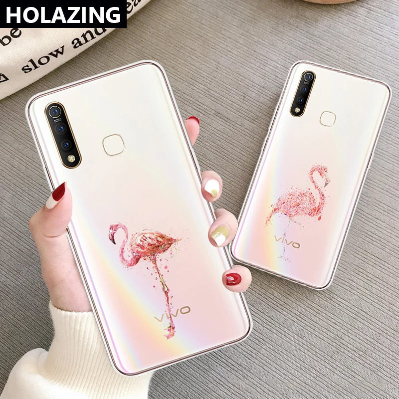 for VIVO Y15 Y17 Y12 U3X U10 Y19 U3 Clear Case Pink Flamingo Printed Girls Phone Cases TPU Gel Cover |