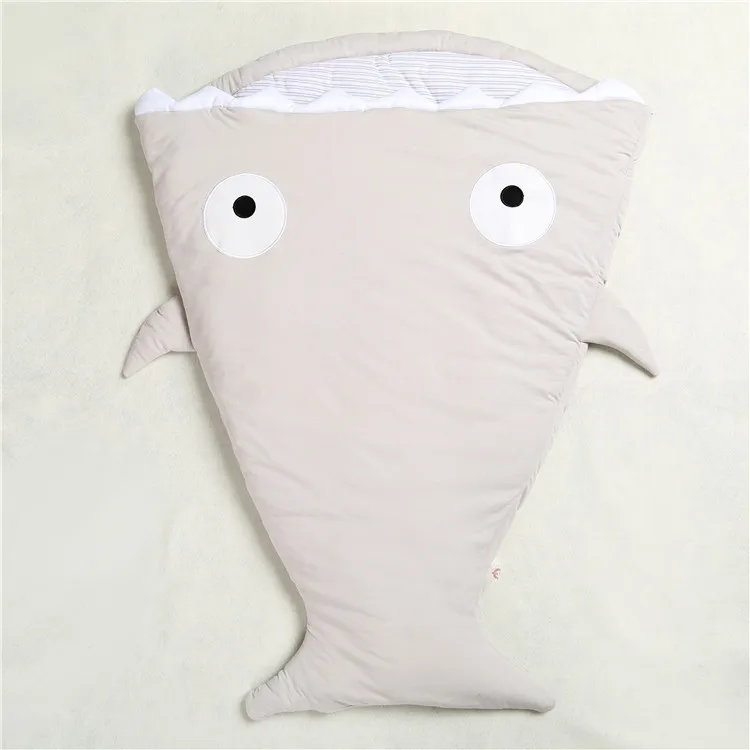 Милые детские спальные мешки в форме акул; зимнее теплое спальное одеяло для младенцев; одеяло с защитой от ударов; спальный мешок для коляски - Цвет: Gray