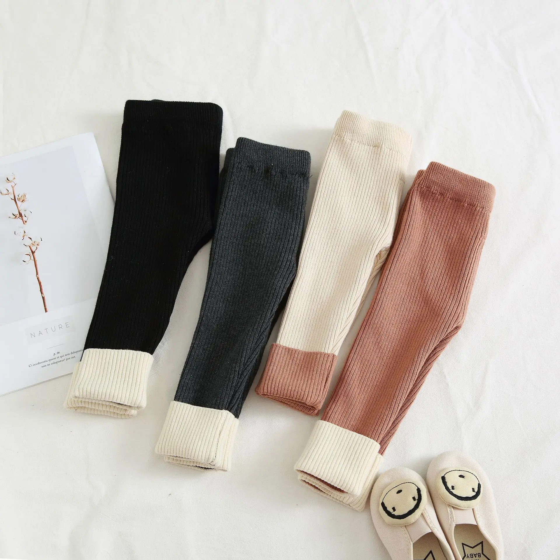 Girls Leggings New Winter Pants for Girls Toddler Casual Thin Thick Velvet Pants Kids Solid Cotton Warm Legging for Girls