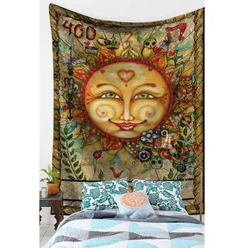 

Witchcraft Sun Moon Tapestry Wall Hanging Tarot Witchcraft Supplies Trippy Wall Tapestry Cloth Wall Carpets Psychedelic Tapestry