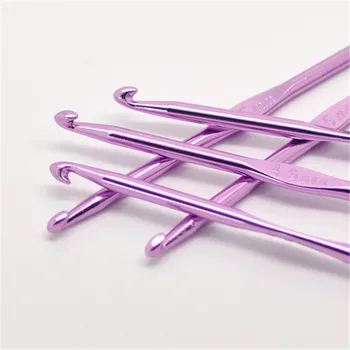 

5PCs/Set Aluminum Hand Sewing Crochet Hook Random Color For Mom Gifts Needles Hooks Yarn Sewing Accessories 15cm long 4.5mm dia.