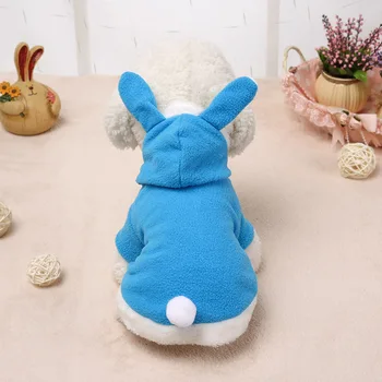 

Cute Bunny Pet Dog Costume Clothes Hooded Coat Fleece Puppy Warm Outfit UND Sale