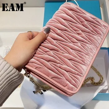 

[EAM] Simple Velour PU Leather Crossbody Bags For Women 2020 Branded Daily Shoulder Bag Handbags Trend Luxury Hand Bag 8B193