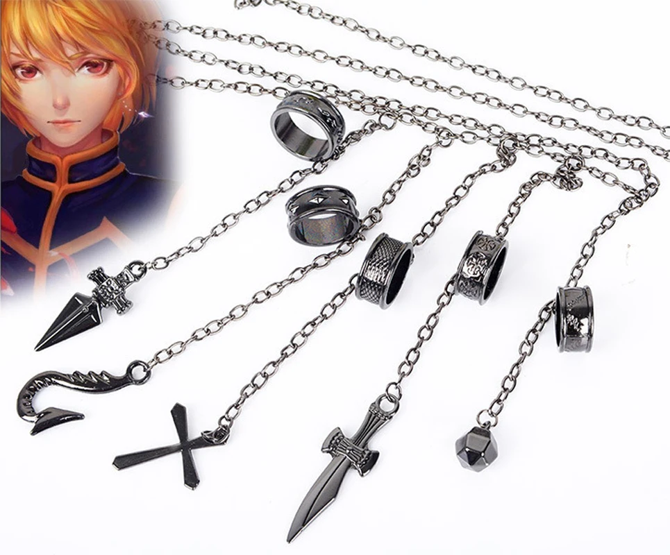 Мультяшный ОХОТНИК Kurapika Косплей Костюм реквизит металлическое кольцо