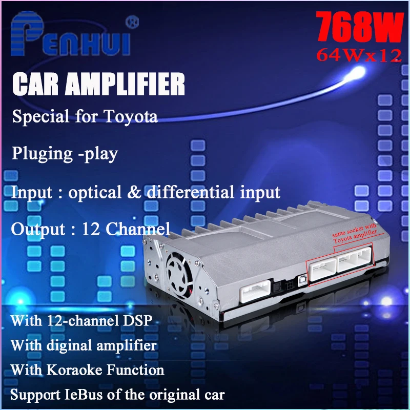 12 Channel Car Amplifier Built In Dsp And Karaoke Modules For Toyota Cars Audio Upgrade Sysfem