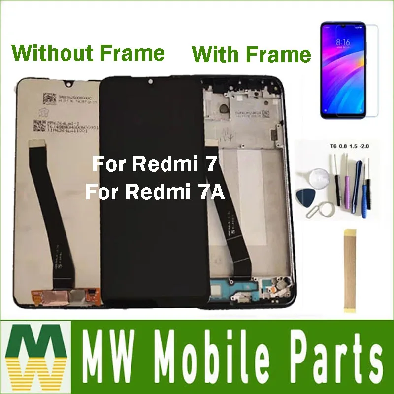 Продажа Оригинальный без с рамкой для XIaomi Redmi7 Redmi 7 Redmi 7A Redmi7A ЖК дисплей сенсорный экран Стекло сенсор черный цвет + комплект