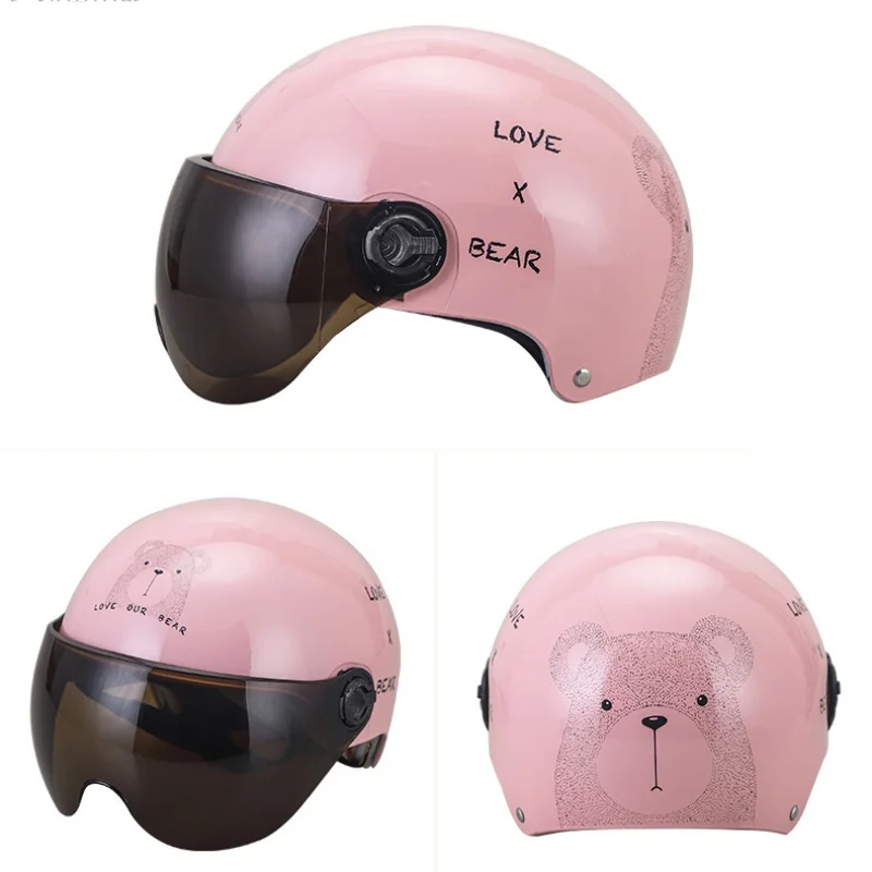 Универсальный мотоциклетный шлем, закрывающий половину лица летний солнцезащитный Электрический автомобильный защитный шлем четыре сезона велосипедный открытый шлем