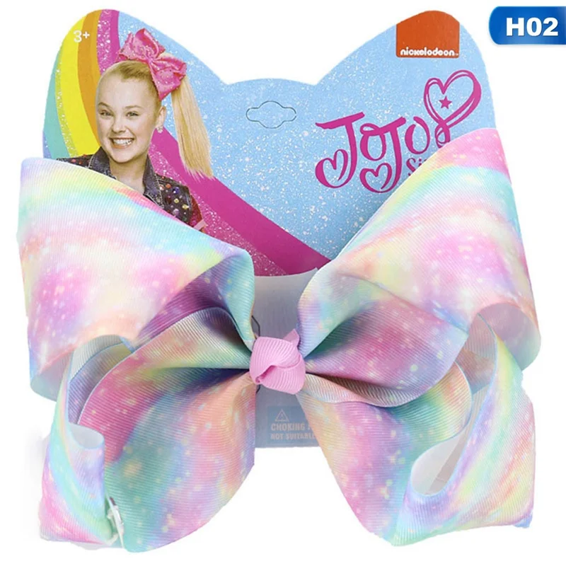 Новинка 8 дюймов JOJO SIWA большой бант для волос Радуга коробка Мода бант-узел шпильки подарок на день Святого Валентина