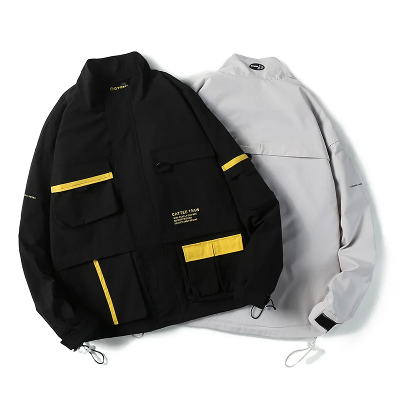 

City Where the Product Men Mixed Colors Jacket Multi-pockets Workwear Coat Autumn New Style MEN'S Jacket Casual Popular Brand