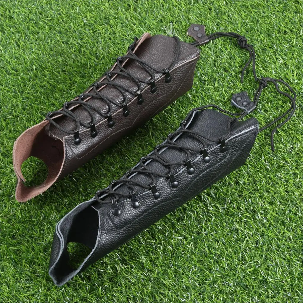 

Left Hand Drawstring Cowhide Genuine Leather Adjustable Archery Arm Guard Forearm Protection Accessory Hunting Shooting Practice