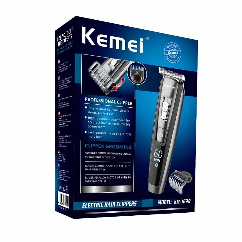 KEMEI KM 1628 профессиональный водонепроницаемый триммер для волос тример бороды Уход