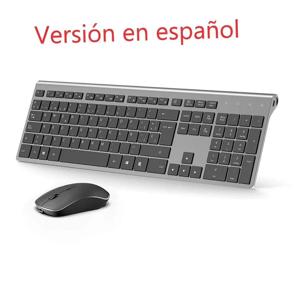 

Spanish version of the wireless keyboard and mouse set for PC, MAC laptops, smart TVs, keyboards designed for Spanish customers