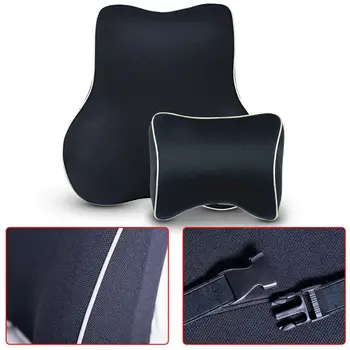 

EIDRAN Universal Memory Foam Car Seat Cushion Lumbar Back Support + Head Rest Neck Pillow