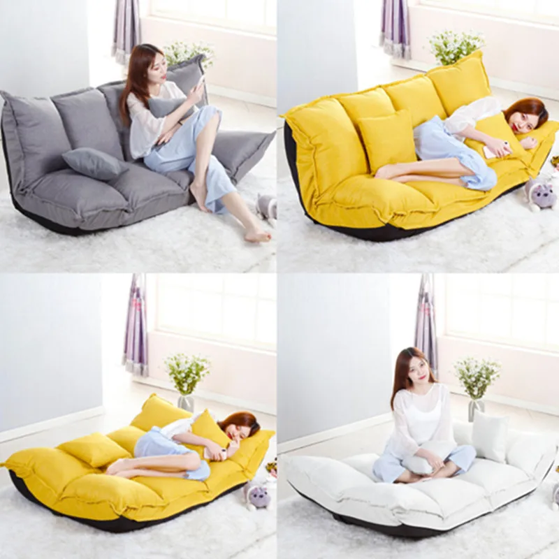 russia piso sofa cama posicao ajustavel preguicoso sofa com 2 travesseiros moveis sala de estar reclinavel sofa dobravel
