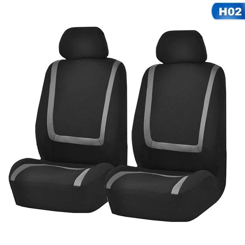 4pcs Set Red Универсальный чехол для автомобильных сидений из полиэфирной ткани, чехлы для автомобильных сидений, чехлы для автомобильных сидений, защита для автомобильных сидений, аксессуары для интерьера - Название цвета: 4pcs Set Red