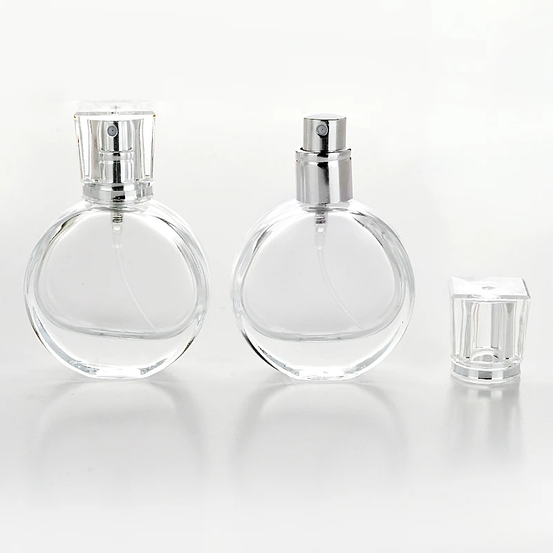 

25Ml Mini Transparent Glass Thick Perfume Bottle Cosmetics Empty Bottle Aluminum Spray Head Aftershave Makeup Container Sample