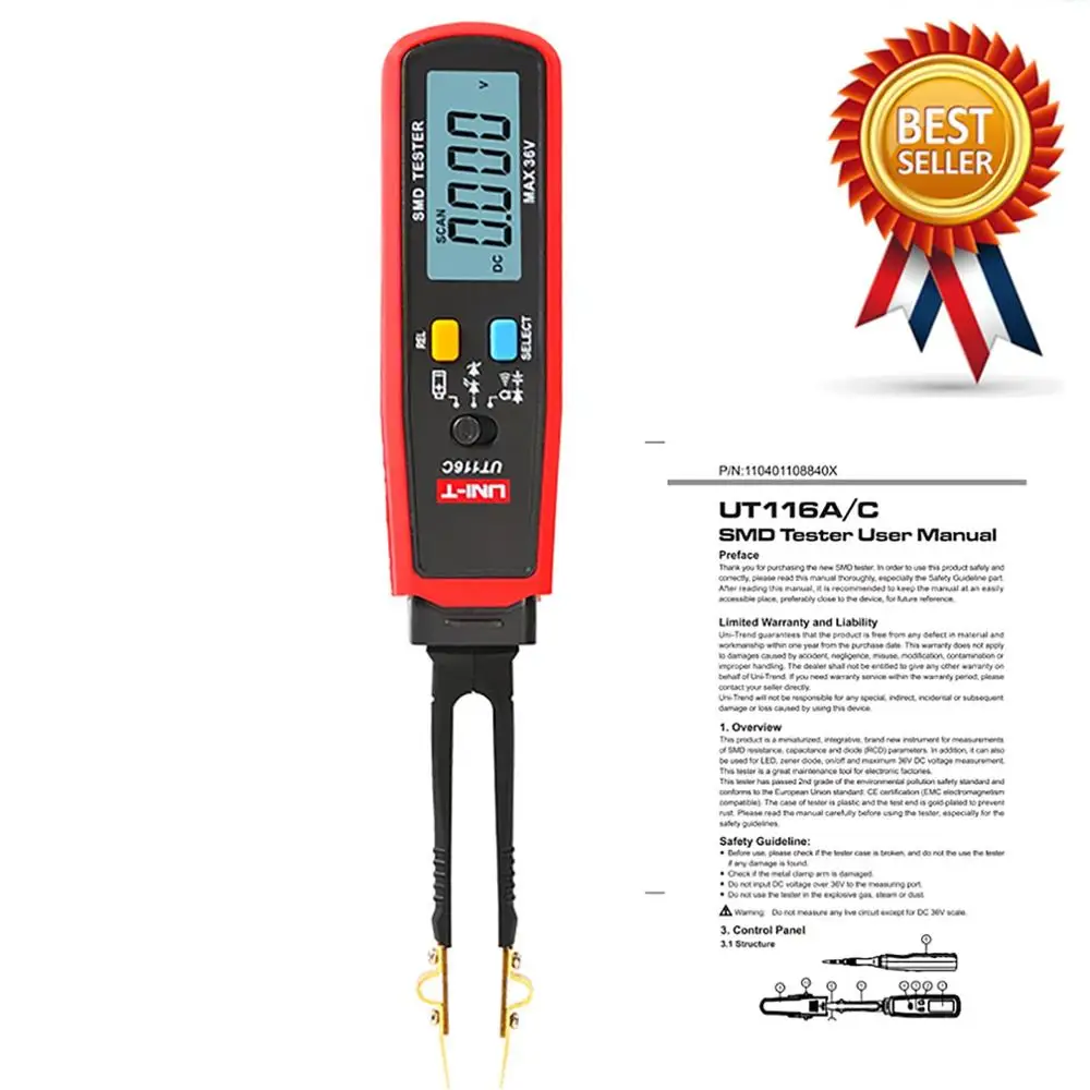 UNI T UT116C SMD тестер Резистор/конденсатор/диод (RCD) параметр метр Метр/цифровой