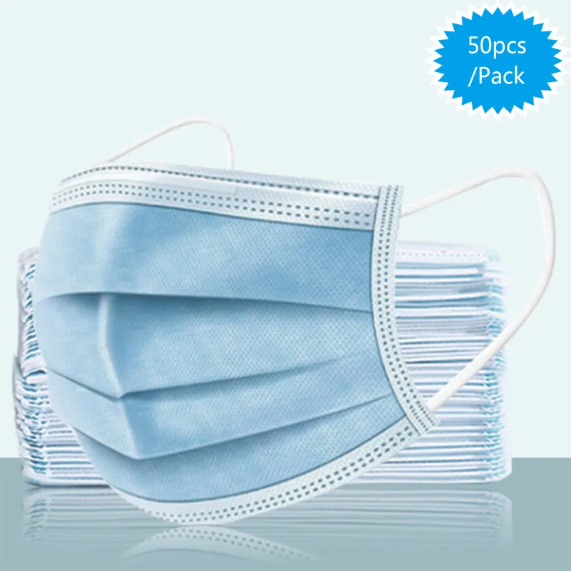 

50/100pcs In stock!Masks Mouth Mask 3-Ply Anti-Dust FFP3 Disposable Protection Face Mouth Masks Safety Protective Face Masks