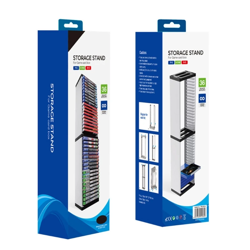 Disco Host Suporte de Armazenamento com Dupla Camada Disco de Jogos Torre Vertical 36 Discos de Jogos para Ps4 Ps5 Switch Xboxone - Image 3