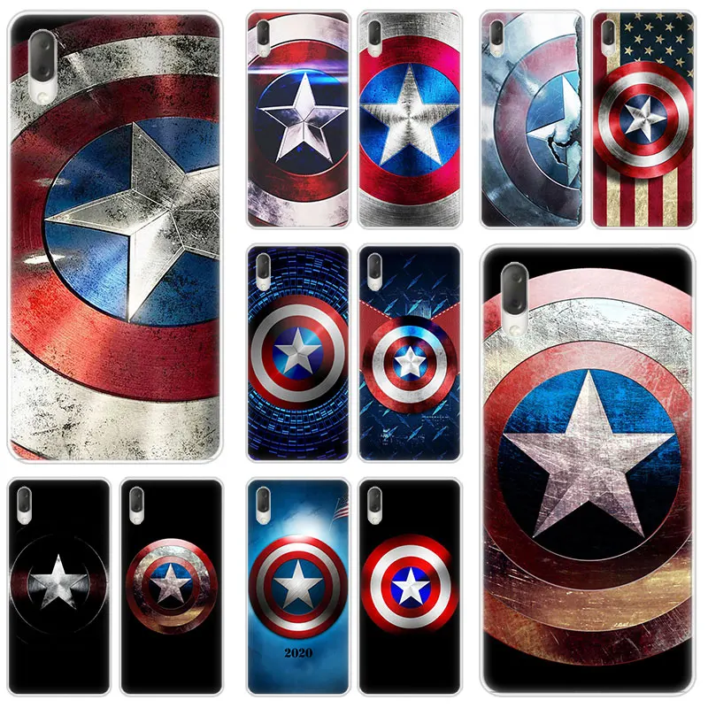

Marvel Captain America Shield Hard Case For Sony Xperia L1 L2 L3 X XA XA1 XA2 XA3 Ultra 10 Plus E5 XZ XZ1 XZ2 Compact XZ3 XZ5 20