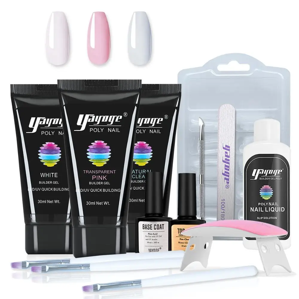 Yayoge Poly Nail Gel Kit Set With Lamp Manicure For Extensions for Tools Sets Acrylic | Красота и здоровье