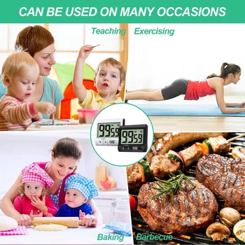 

2 Pieces Digital Kitchen Timer Large Display Kitchen Timer Magnetic Electric Countdown with Loud Alarm for Cooking Game Baking E