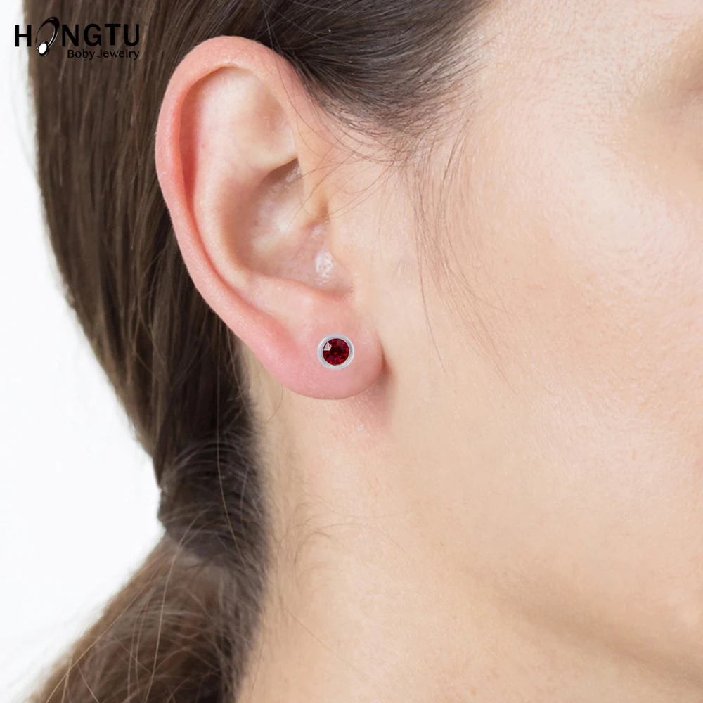 36pcs Acrylic Inlaid Zircon Stud Earrings Ear Piercing Push Back Ear Cartilage Tragus Daith Piercing Jewelry for Women Men 16G - Image 6