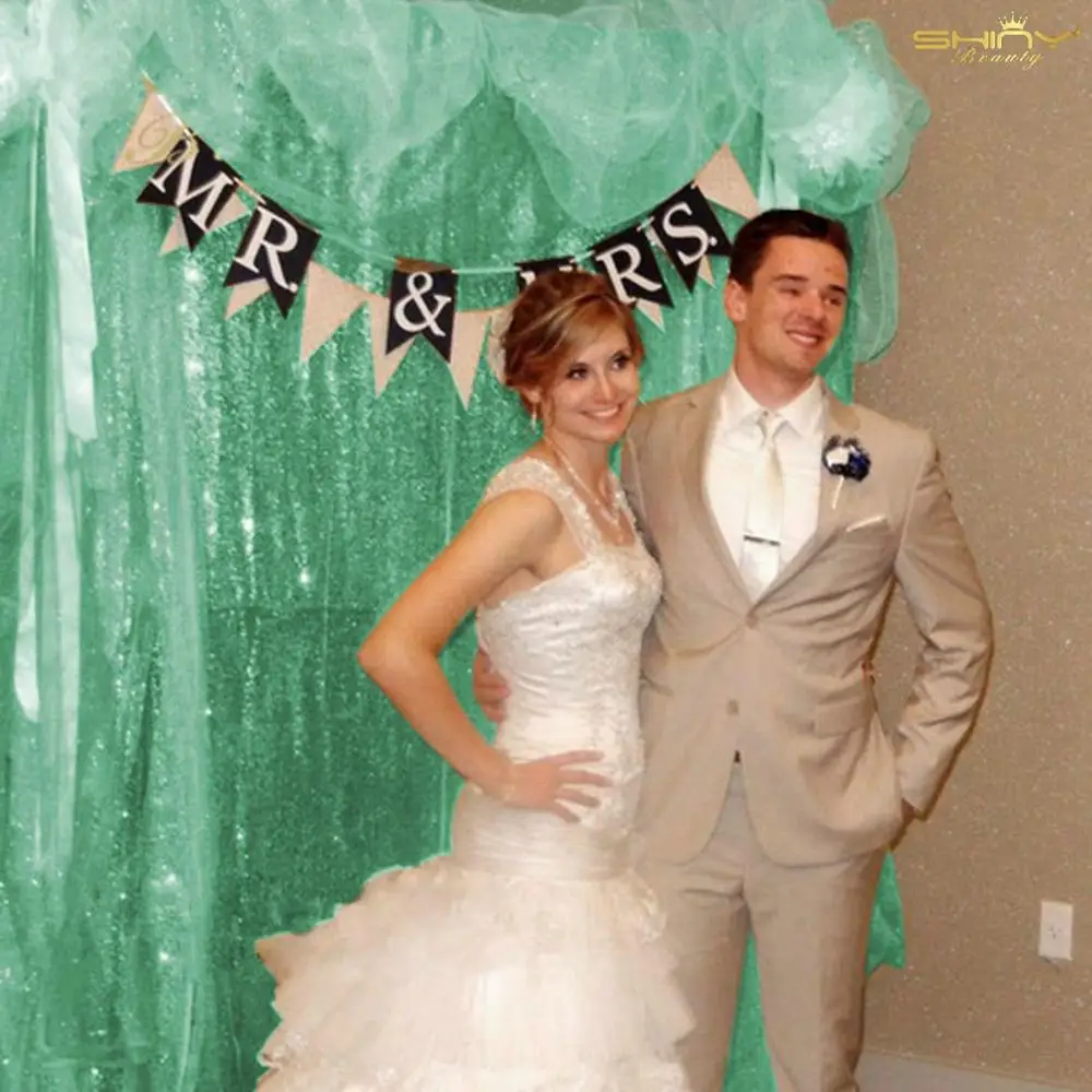 

Shinybauty 8x9ft Light Green Christmas Backdrop Birthday Curtain Stage Background Party Wall Decoration-M190814