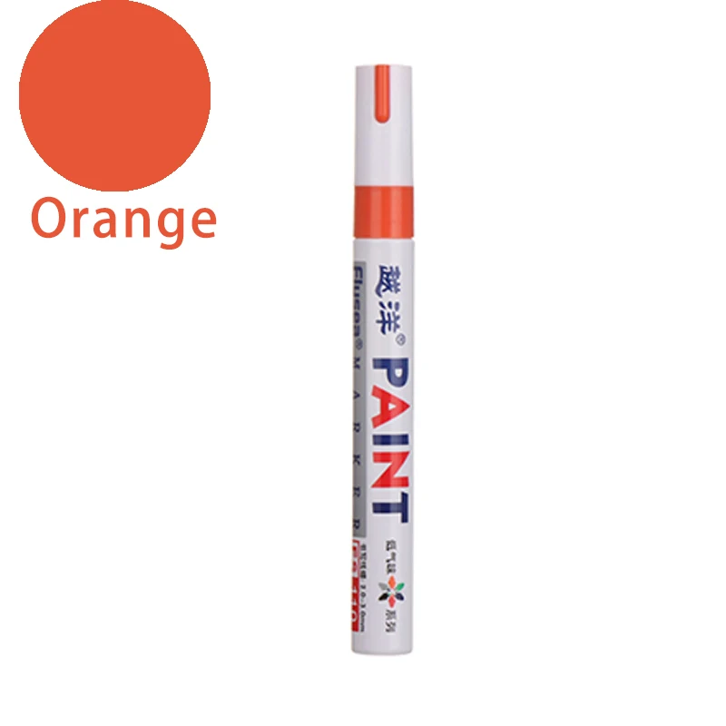 Водонепроницаемая красочная ручка для автомобильных шин, протектор для шин CD металлические перманентные маркер-краски граффити фломастер на масляной основе Marcador Caneta канцелярские принадлежности - Цвет: orange