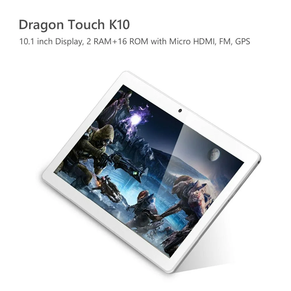 Dragon Touch K10 10," четырехъядерный Android планшет 16 Гб WiFi 800x1280 Dragon Touch отремонтированный