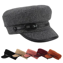 Новые шерстяные с плоским верхом в стиле милитари от гавани ветер индивидуальных берет женский осень-зима ретро модные бейсболки Для женщин Роскошные козырек