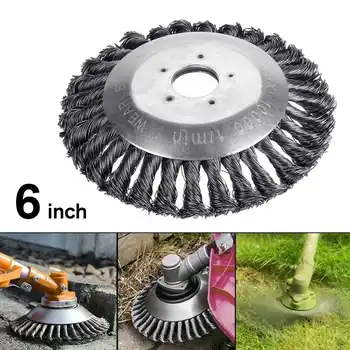 

Meigar 6 inc Steel Wire Grass Trimmer Head Tray Brush Cutter Rotary Wheel Edge Head Dust Removal Safe Strimmer For Lawn Mover