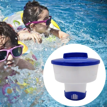 

1*Tablet Auto-Supplier 8inch Floating Swimming Pool Tablet Auto-Supplier Chlorine Dispenser Scalable Practical