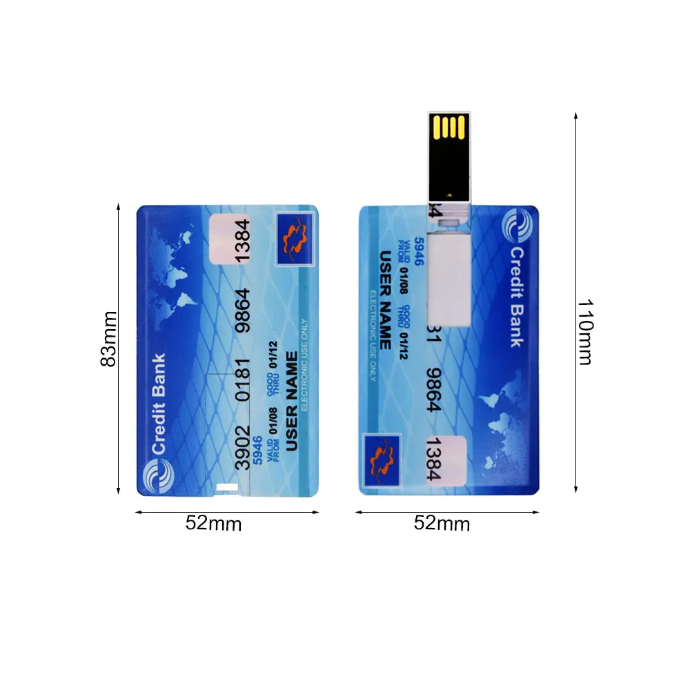 Портативный Cle USB флеш накопитель 2 0 карты HSBC по картам VISA кредитные Card Pen Drive 64 ГБ