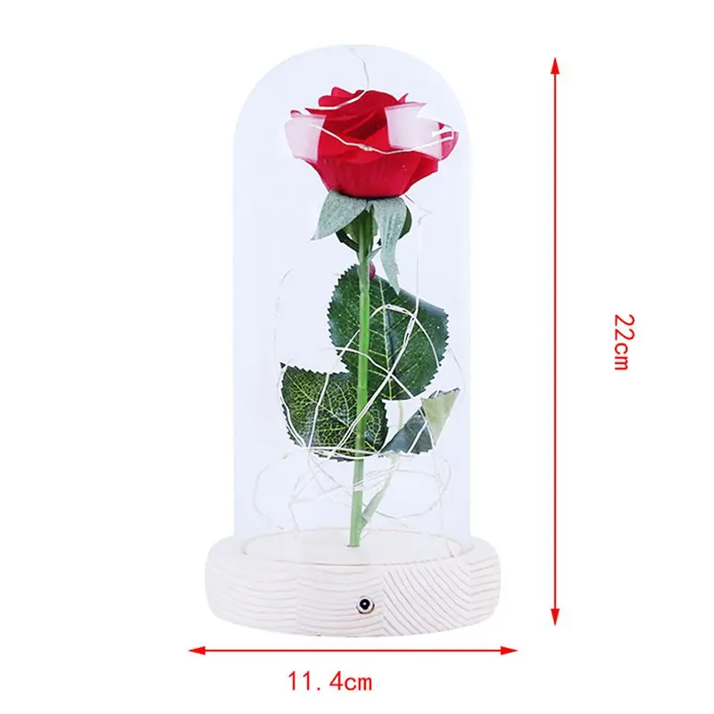 День Святого Валентина искусственный Galaxy Rose Flower USB Powered светодиодный светильник в стеклянном подарок для женщин
