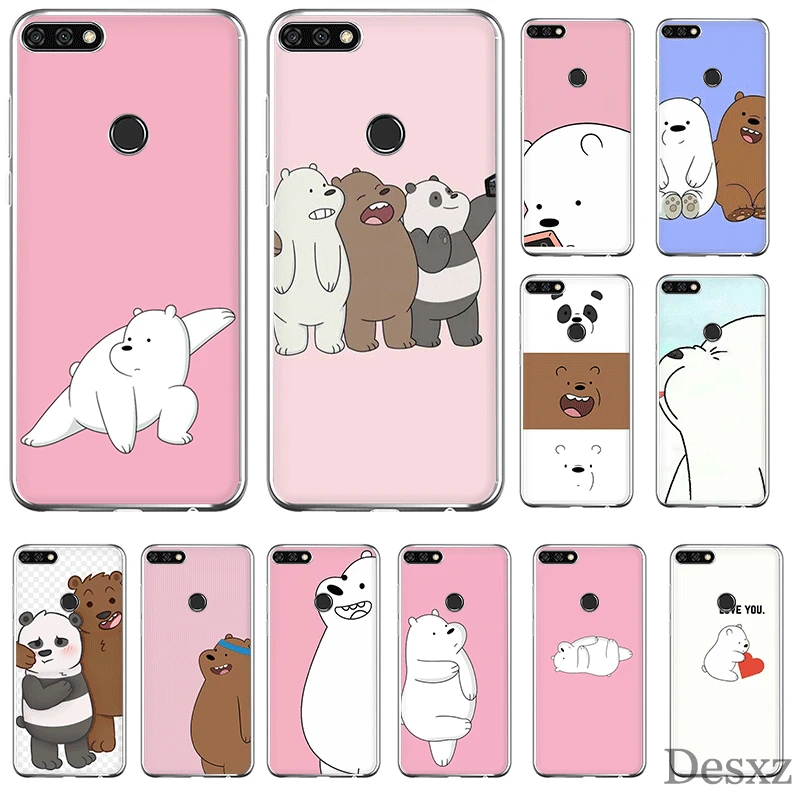 

Mobile Phone Case For Huawei Honor 7A 7C 7X 6A 8 8X 8C 9 9X View 20 Note 10 Lite Cover Bear Panda Style Protection